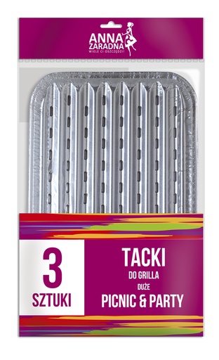 [r012-445] Grandes barquettes pour grill 3 pcs 34,5x22,5x2,4cm
