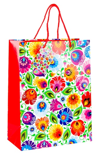 [F15176] Sac en papier FOL łowicka blanc L