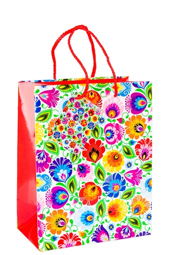 [F15175] Torba .papierowa FOL łowicka biała M