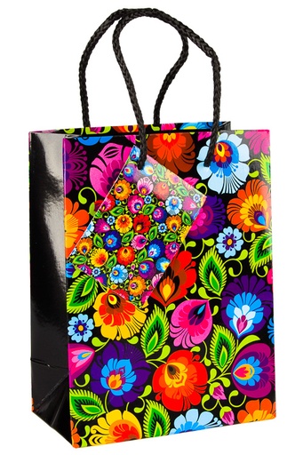 [F15181] Torba .papierowa FOL łowicka czarna S